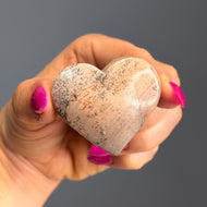 Dendritic Opal Agate Heart Carving Specimen