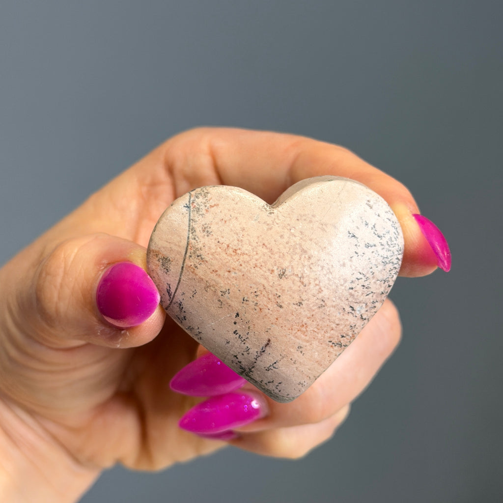 Dendritic Opal Agate Heart Carving Specimen – Wholehearted Crystal Creations