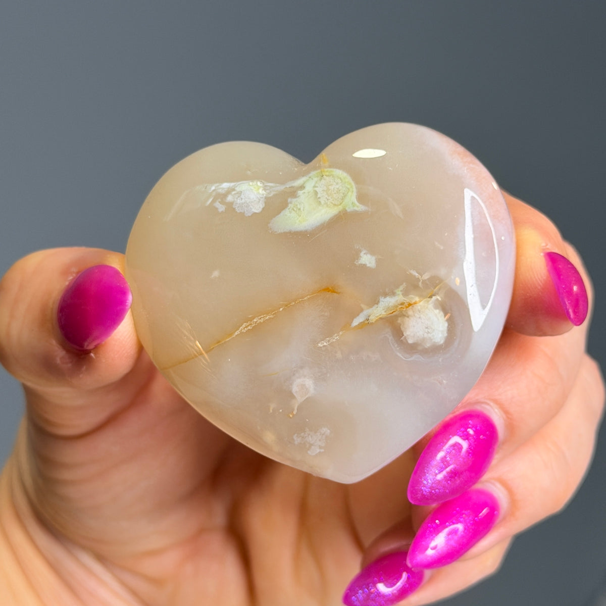 Flower Agate with Druzy Heart Carving Specimen – Wholehearted Crystal Creations