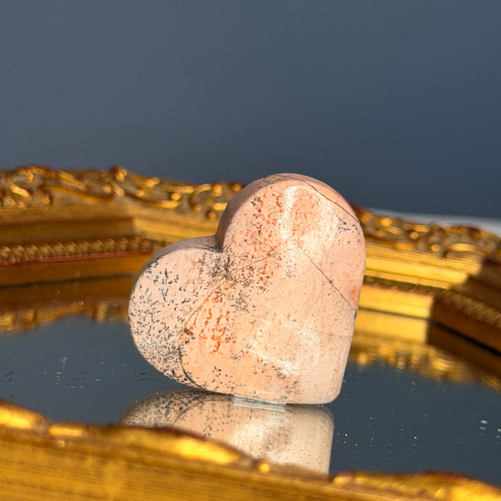 Dendritic Opal Agate Heart Carving Specimen – Wholehearted Crystal Creations