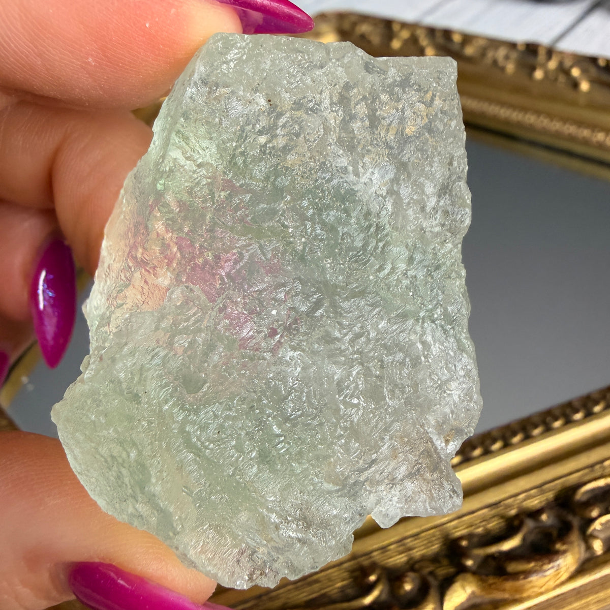 Green Glacier Etched Fluorite Crystal Specimen – Wholehearted Crystal Creations