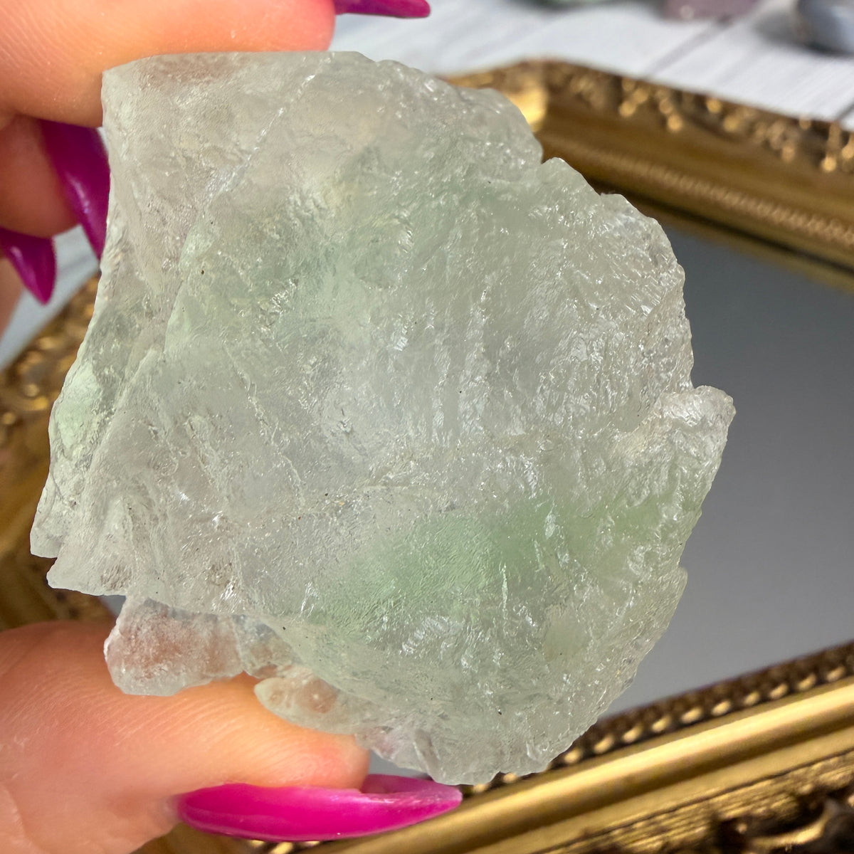 Green Glacier Etched Fluorite Crystal Specimen – Wholehearted Crystal Creations