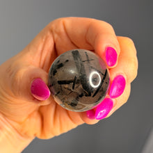 Tourmalated Quartz Spheres Crystal Specimen – Wholehearted Crystal Creations
