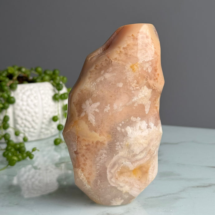 Druzy Flower Agate Polished Crystal Flame Specimen