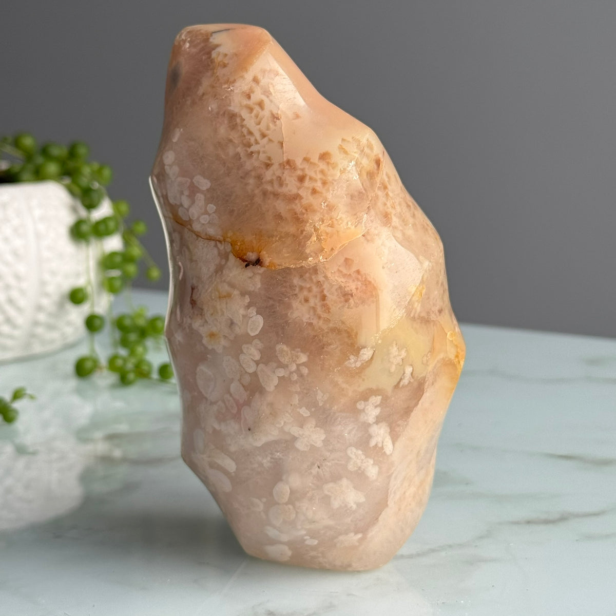 Druzy Flower Agate Polished Crystal Flame Specimen – Wholehearted Crystal Creations