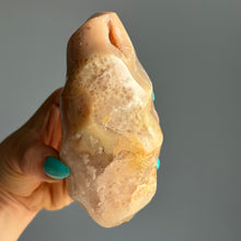 Druzy Flower Agate Polished Crystal Flame Specimen