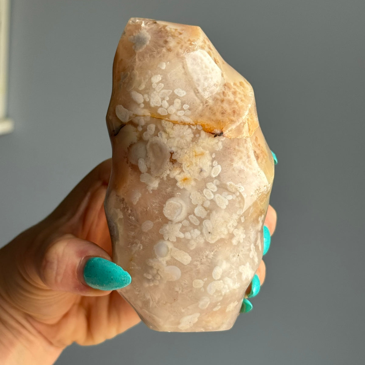 Druzy Flower Agate Polished Crystal Flame Specimen – Wholehearted Crystal Creations