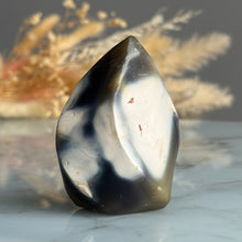 Orca Agate Polished Flame Crystal Specimen