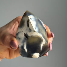 Orca Agate Polished Flame Crystal Specimen