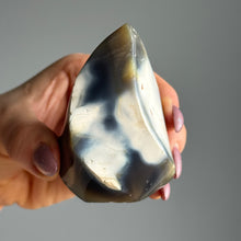 Orca Agate Polished Flame Crystal Specimen