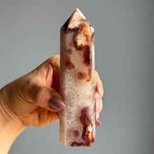 Blue Flower Agate with Quartz Tower Specimen