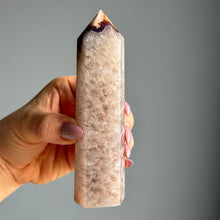 Blue Flower Agate with Quartz Tower Specimen