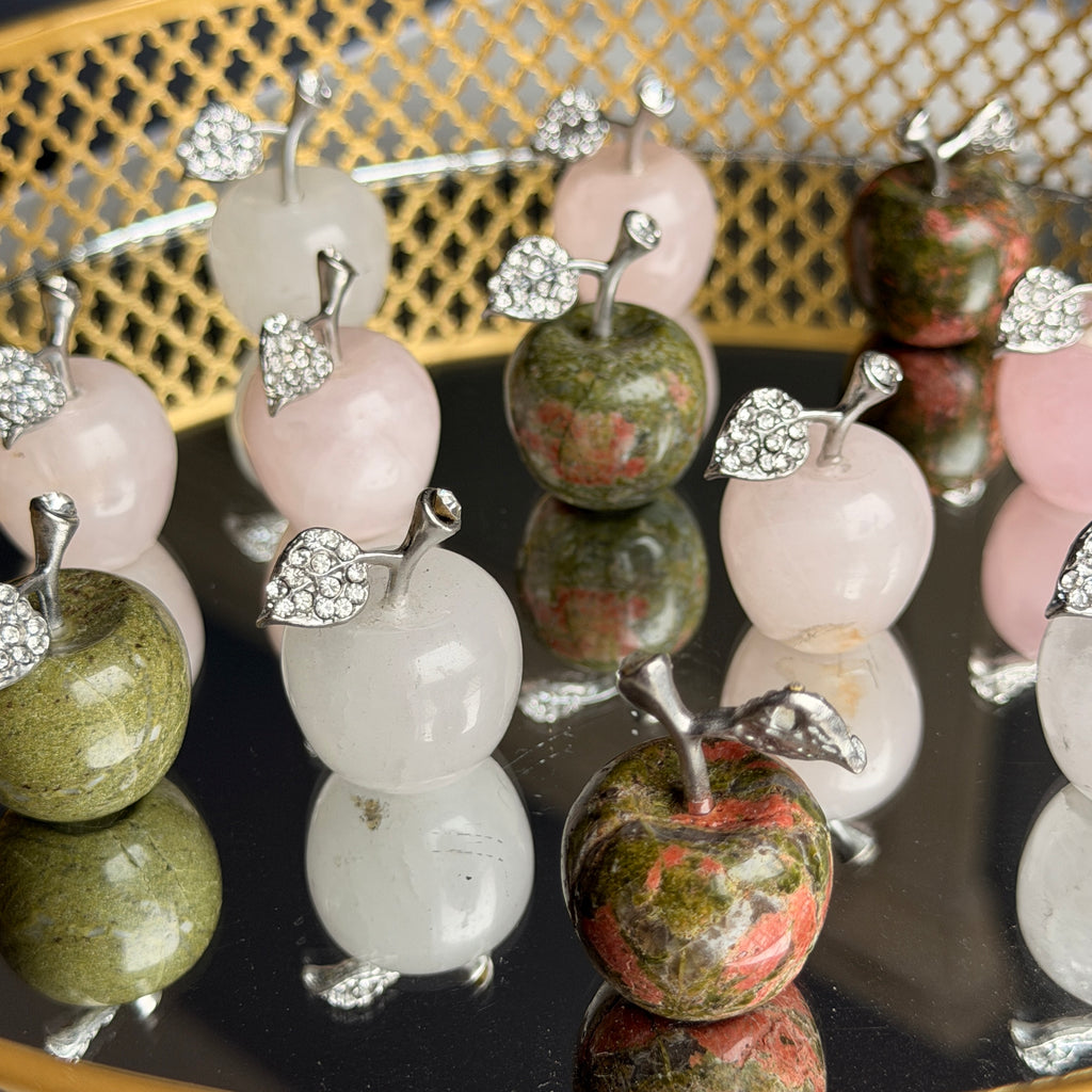 Apple with Cubic Zirconia Crystal Carving Specimens – Wholehearted Crystal Creations