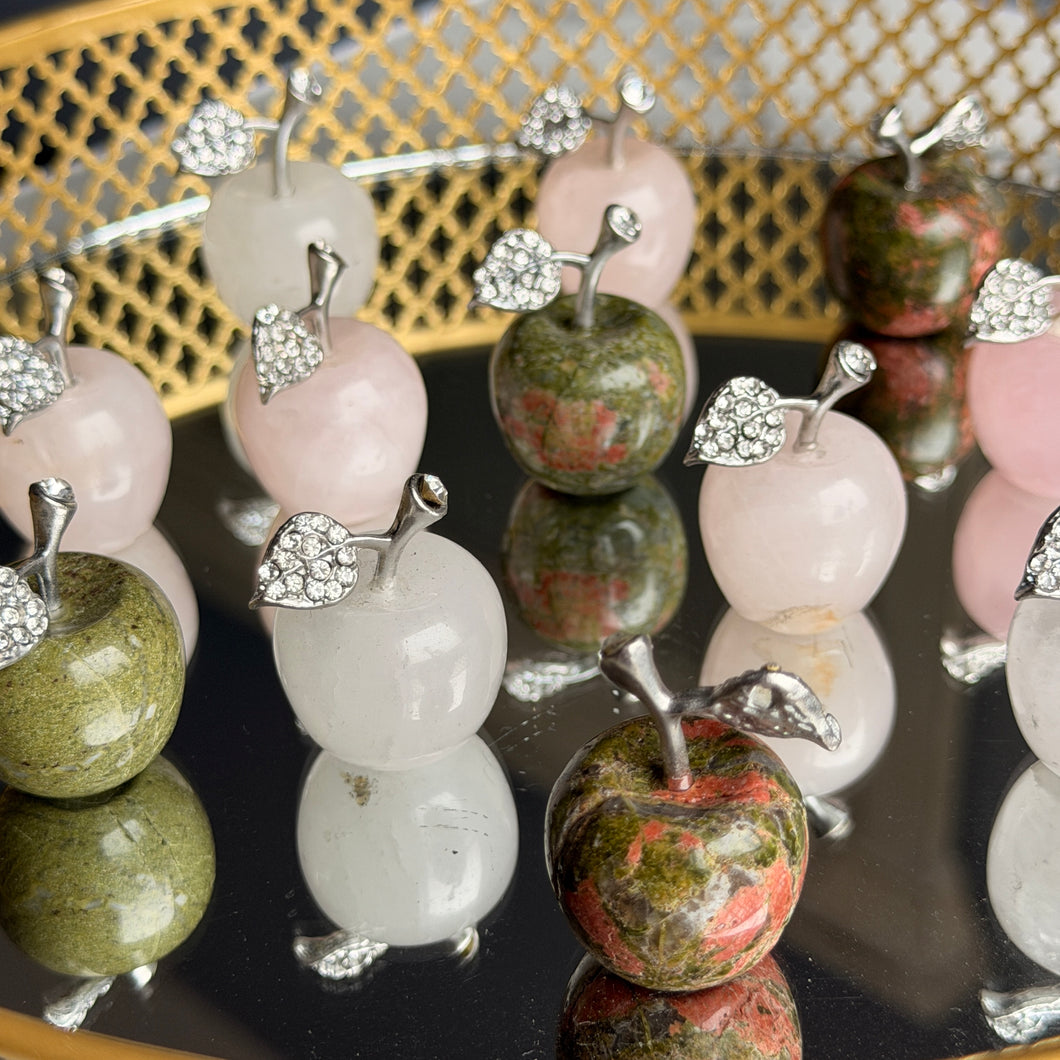 Apple with Cubic Zirconia Crystal Carving Specimens – Wholehearted Crystal Creations