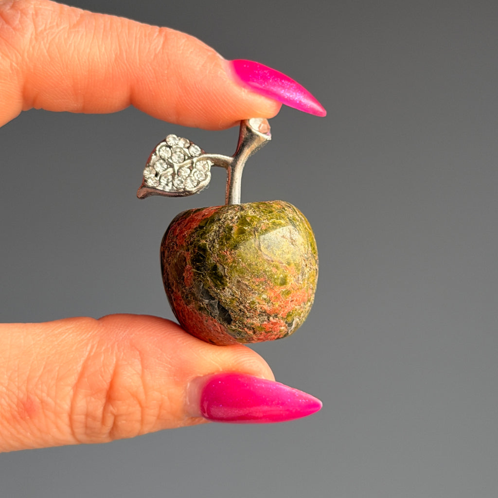 Apple with Cubic Zirconia Crystal Carving Specimens – Wholehearted Crystal Creations