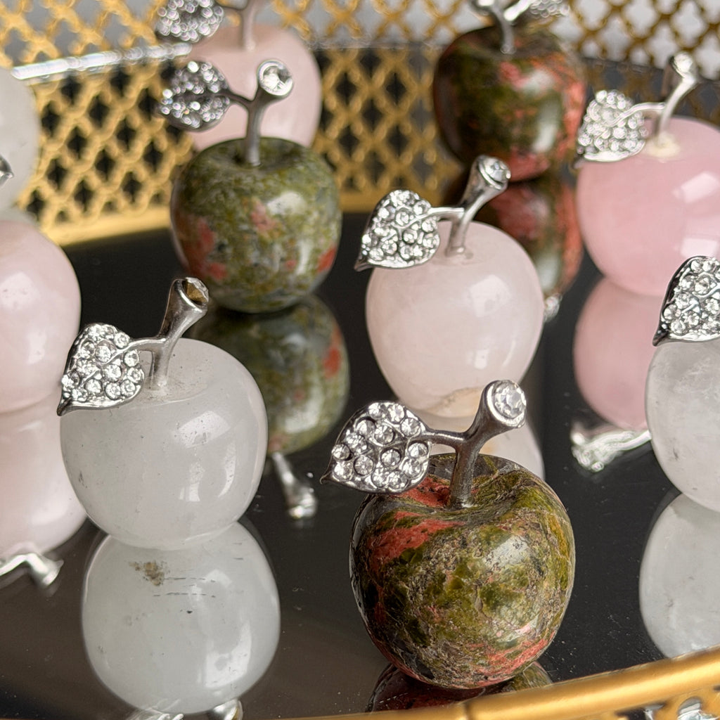 Apple with Cubic Zirconia Crystal Carving Specimens – Wholehearted Crystal Creations