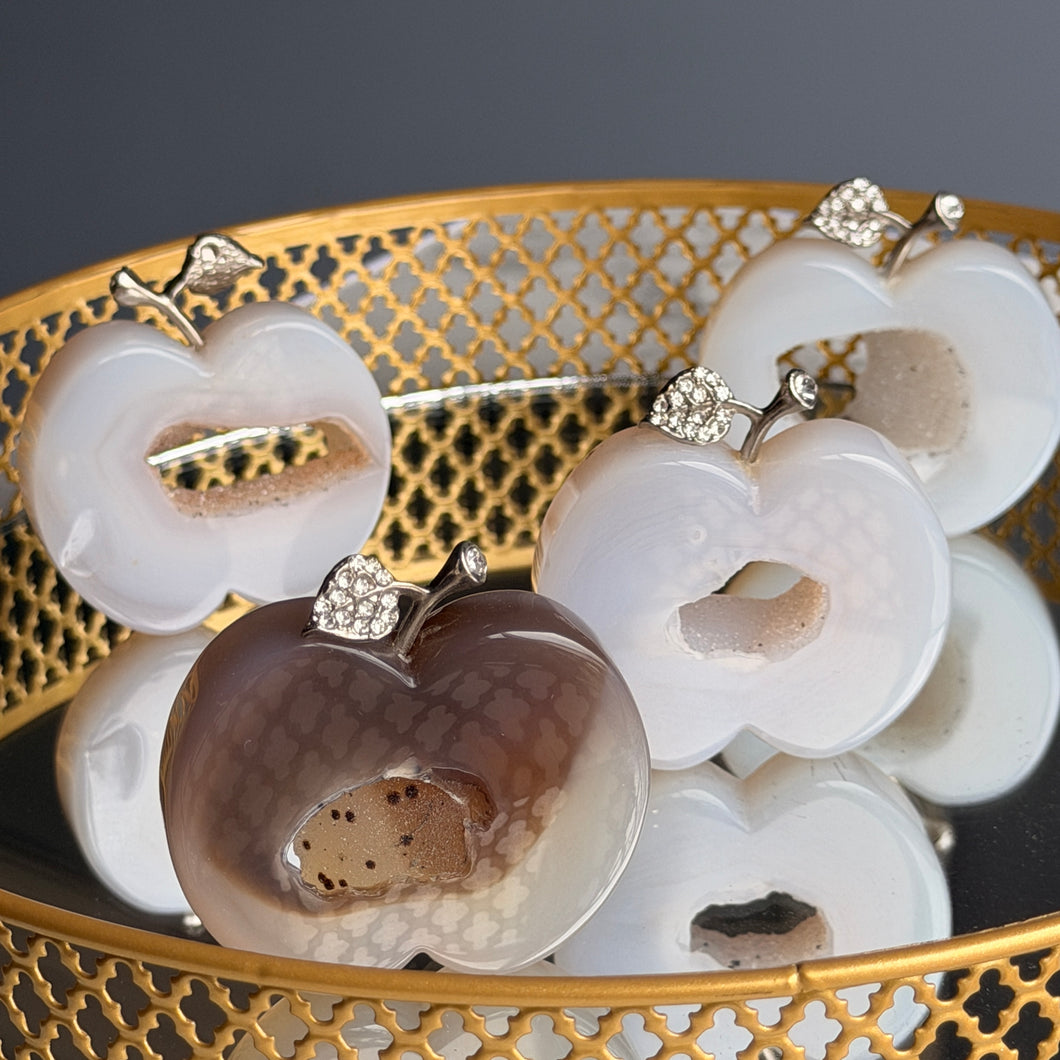 Apple with Cubic Zirconia Crystal Carving Specimens – Wholehearted Crystal Creations
