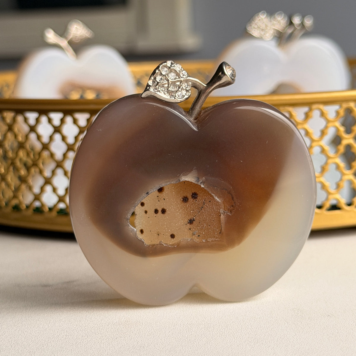 Apple with Cubic Zirconia Crystal Carving Specimens – Wholehearted Crystal Creations