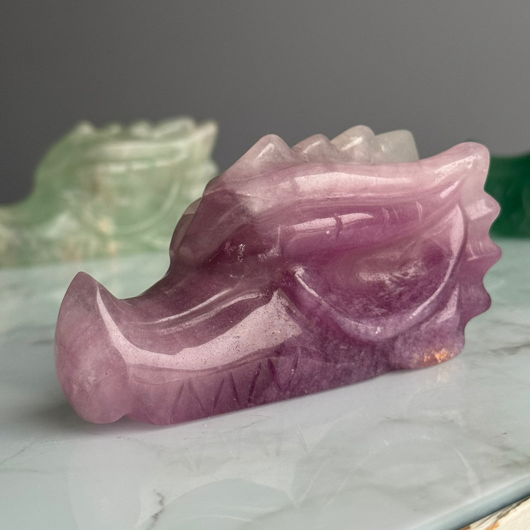 Fluorite Dragon Head Carving Crystal Specimen – Wholehearted Crystal Creations