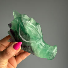 Fluorite Dragon Head Carving Specimen