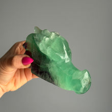 Fluorite Dragon Head Carving Specimen