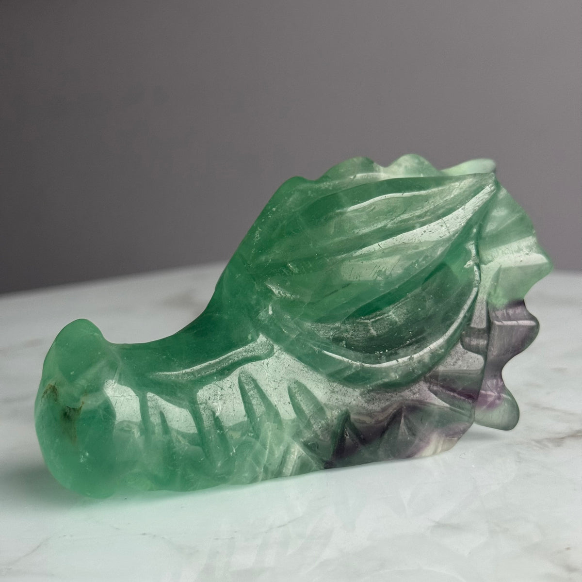 Fluorite Dragon Head Carving Crystal Specimen – Wholehearted Crystal Creations