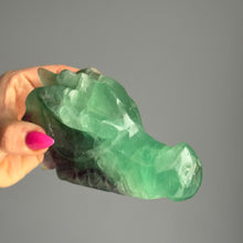 Fluorite Dragon Head Carving Specimen