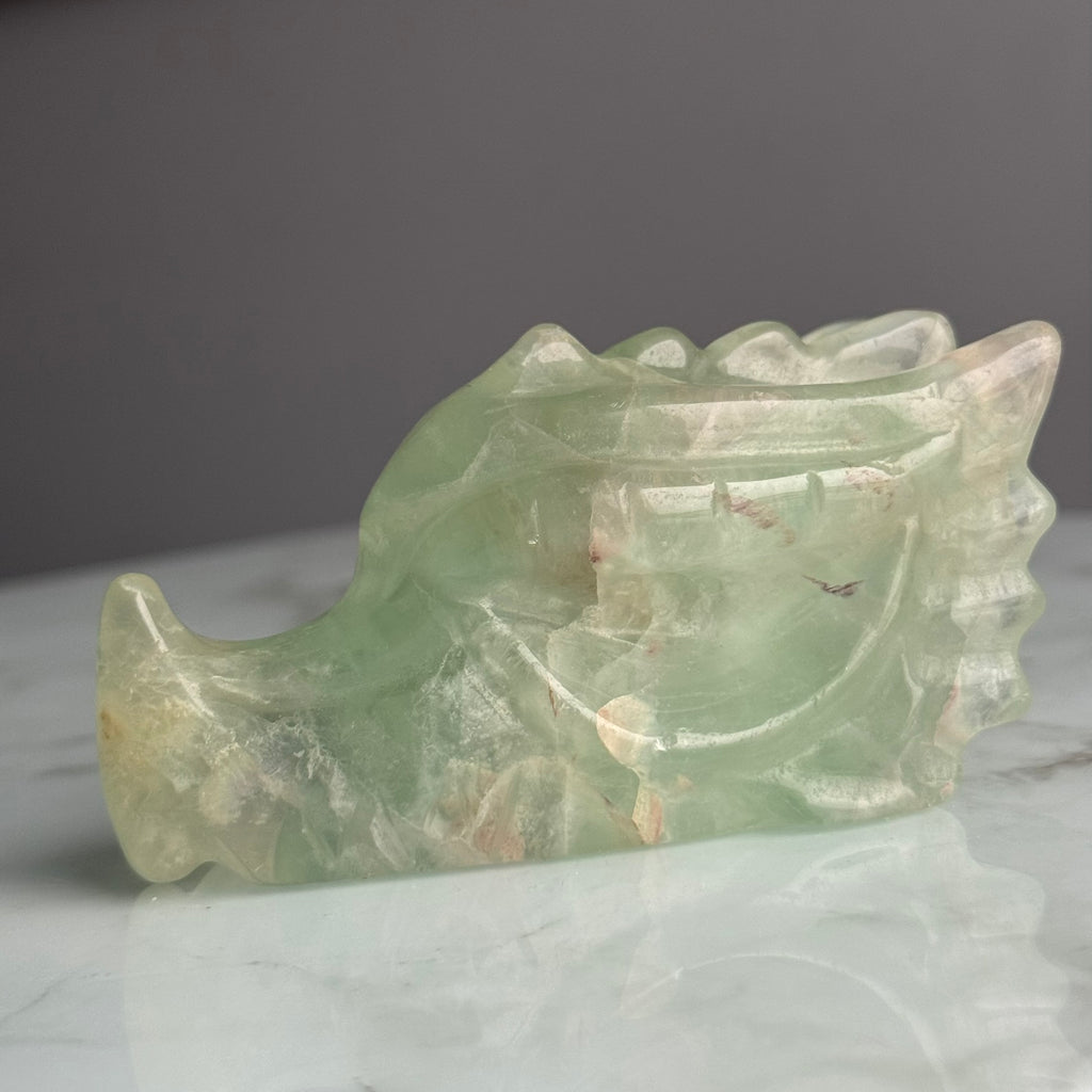 Fluorite Dragon Head Carving Specimen – Wholehearted Crystal Creations