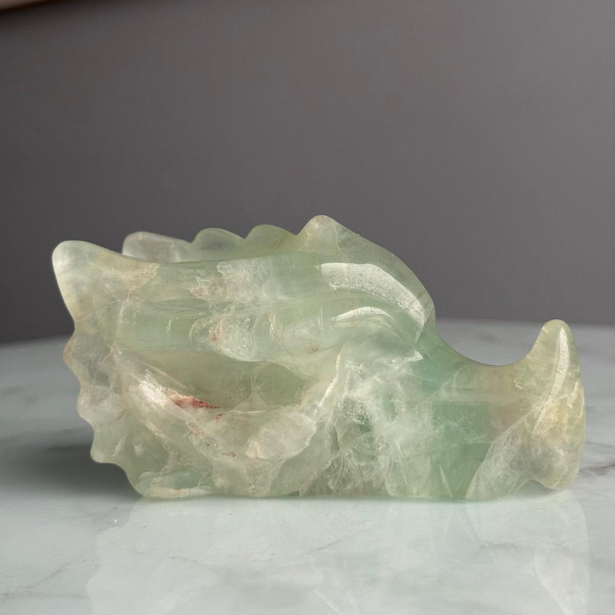 Fluorite Dragon Head Carving Specimen – Wholehearted Crystal Creations