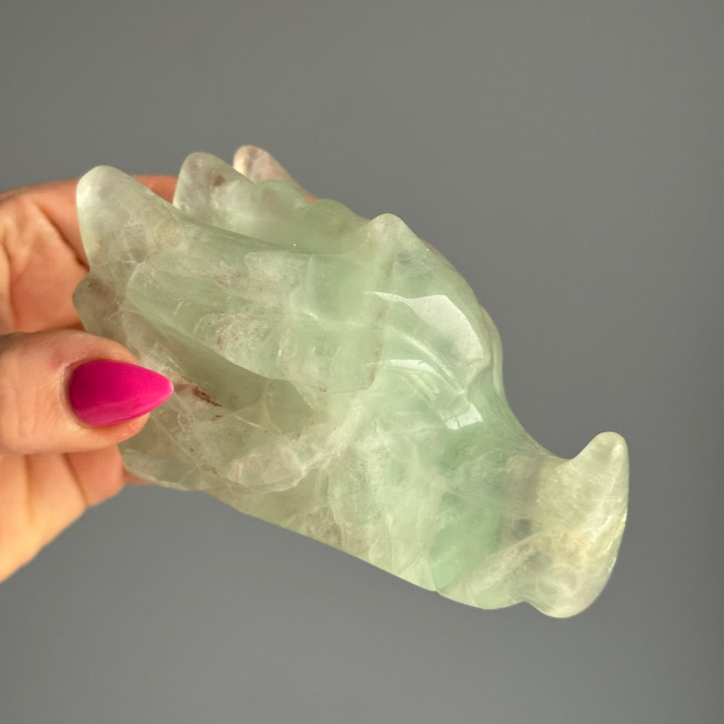 Fluorite Dragon Head Carving Specimen – Wholehearted Crystal Creations
