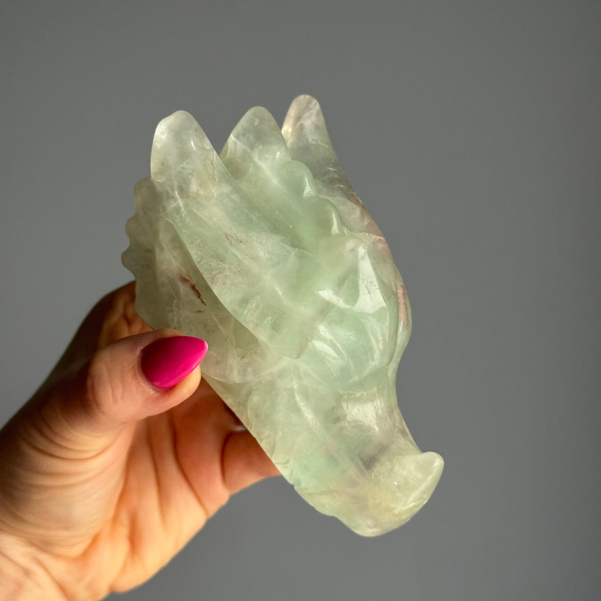 Fluorite Dragon Head Carving Specimen – Wholehearted Crystal Creations