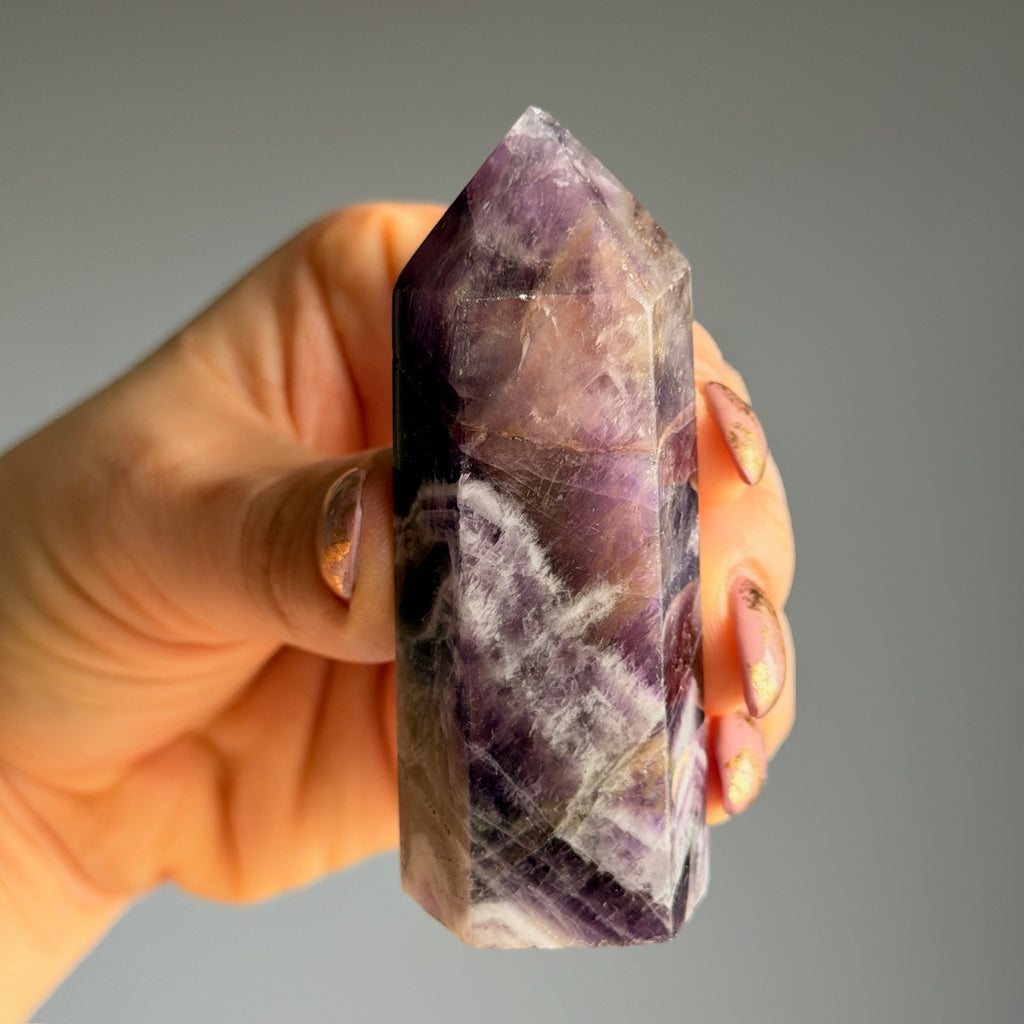 Amethyst Tower Specimen #AMY2 (IMPERFECT) – Wholehearted Crystal Creations