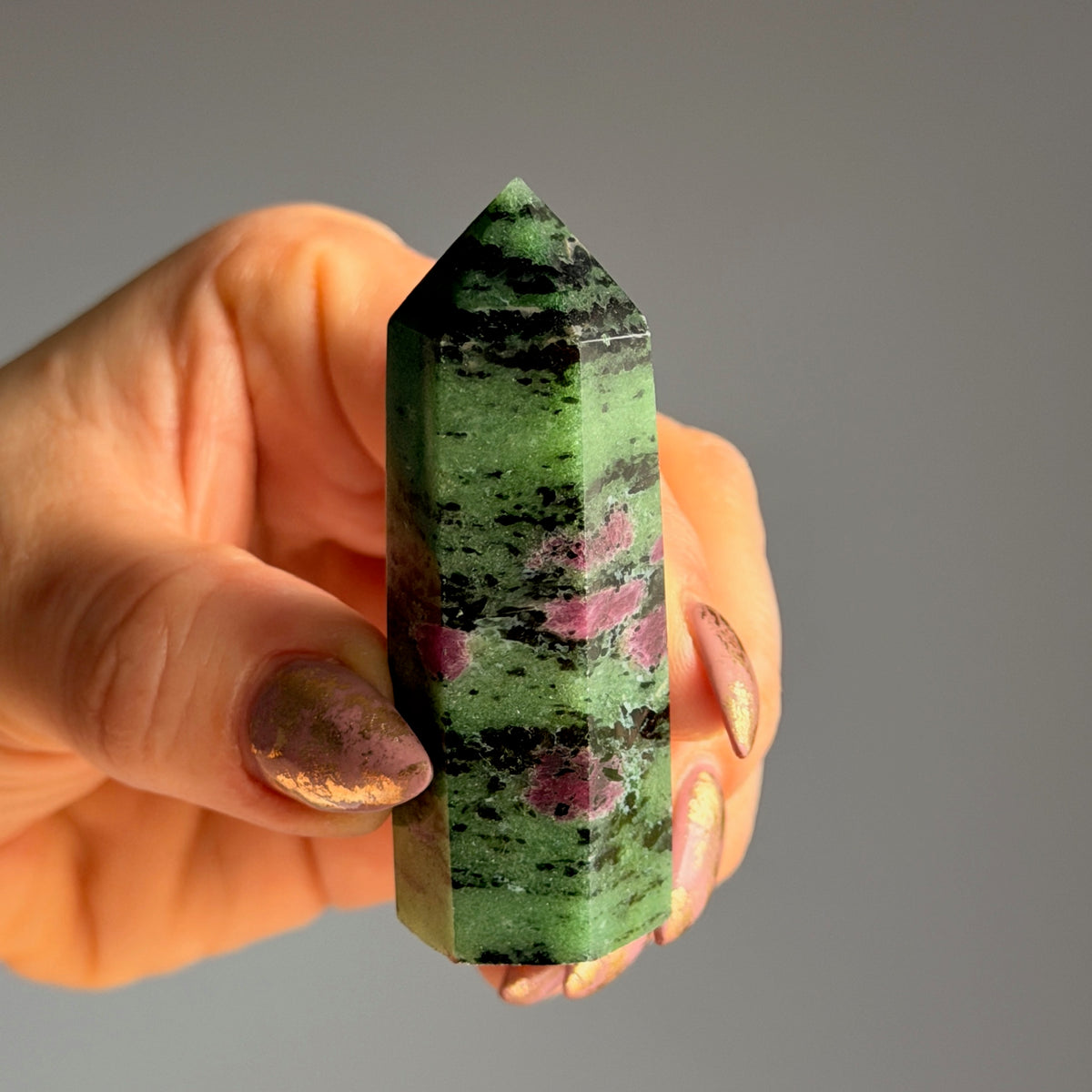 Ruby in Zoisite Tower Specimen – Wholehearted Crystal Creations