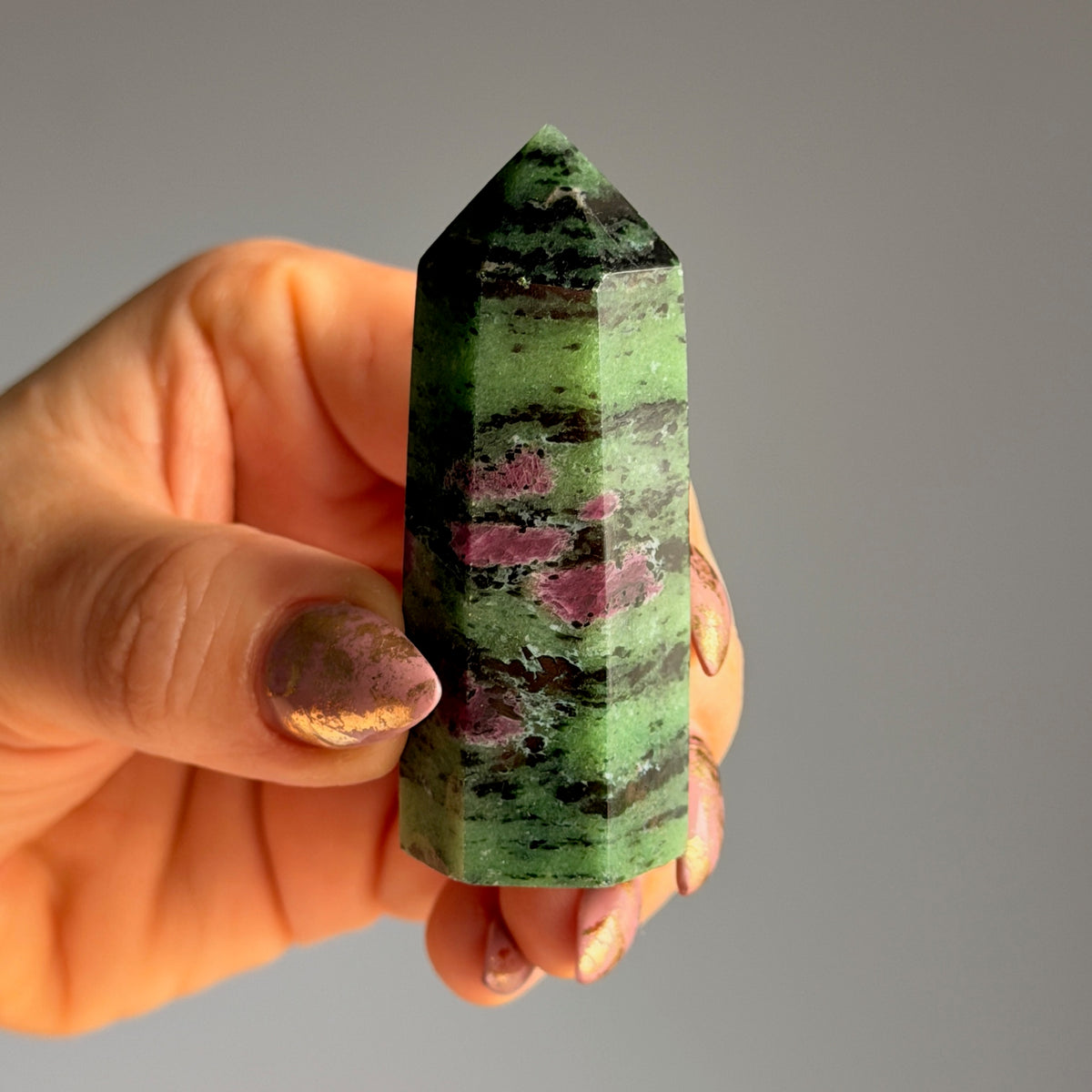 Ruby in Zoisite Tower Specimen – Wholehearted Crystal Creations