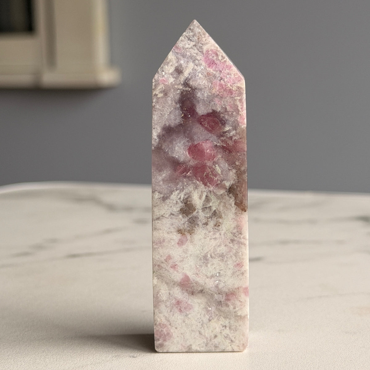 Pink Tourmaline with Lepidolite Tower Specimen #2 – Wholehearted Crystal Creations