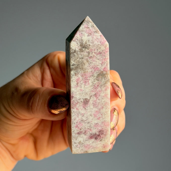 Pink Tourmaline with Lepidolite Tower Specimen #2 – Wholehearted Crystal Creations