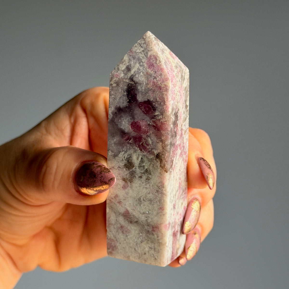 Pink Tourmaline with Lepidolite Tower Specimen #2 – Wholehearted Crystal Creations