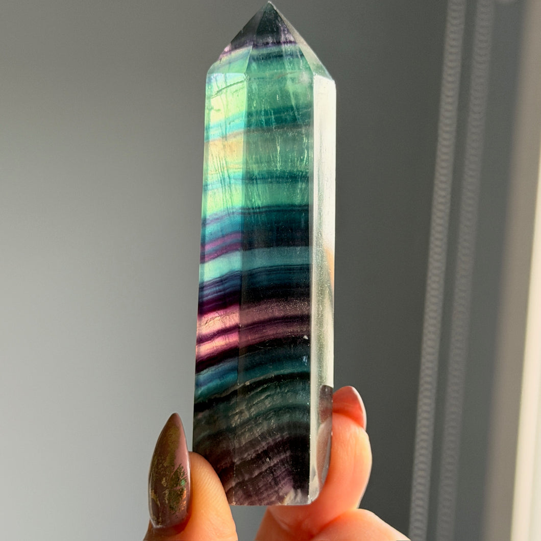 Rainbow Fluorite Tower Specimen #RFT1