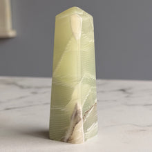 Green Clacite Tower Specimen – Wholehearted Crystal Creations