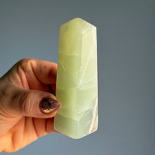 Green Clacite Tower Specimen – Wholehearted Crystal Creations