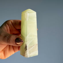 Green Clacite Tower Specimen – Wholehearted Crystal Creations