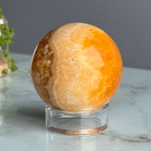 Orange Calcite Polished Sphere Crystal Specimen – Wholehearted Crystal Creations
