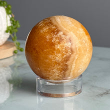 Orange Calcite Polished Sphere Specimen