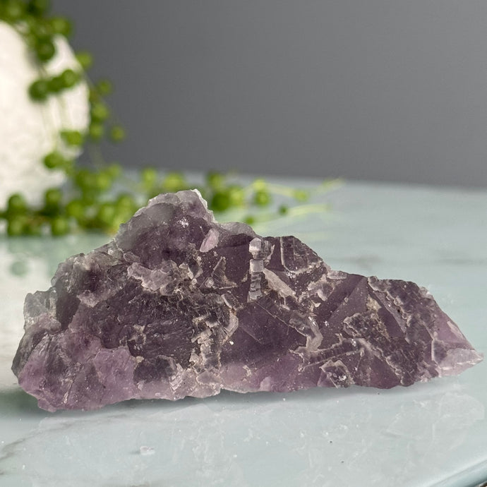 Etched Purple Fluorite Raw Crystal Specimen