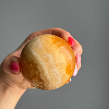Orange Calcite Polished Sphere Crystal Specimen – Wholehearted Crystal Creations