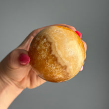 Orange Calcite Polished Sphere Specimen