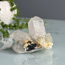 Epidote + Chlorite in Quartz Specimen