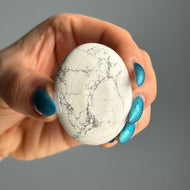 Howlite Palm Stone Crystal Specimen – Wholehearted Crystal Creations
