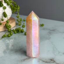 Imperfect Angel Aura Rose Quartz Tower Carving Crystal Specimen – Wholehearted Crystal Creations