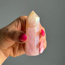Imperfect Angel Aura Rose Quartz Tower Carving Crystal Specimen – Wholehearted Crystal Creations